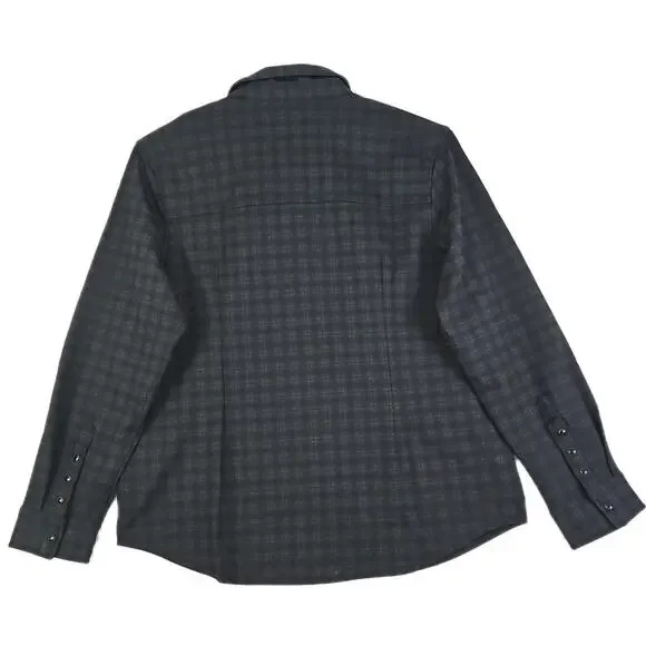 Scott James ~Men's Size XL~ Heavy Shirt Navy/Black Plaid Pearl Snap Button Down.